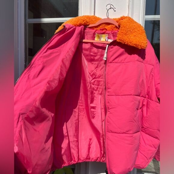 Urban Outfitters Duckie Faux Shearling Collar Puffer Jacket NWT - Picture 7 of 9
